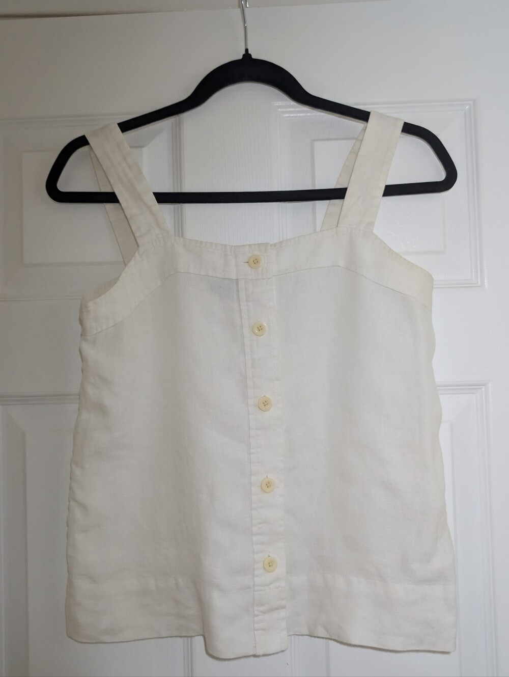 Everlane Cream Button-Down Linen Camisole